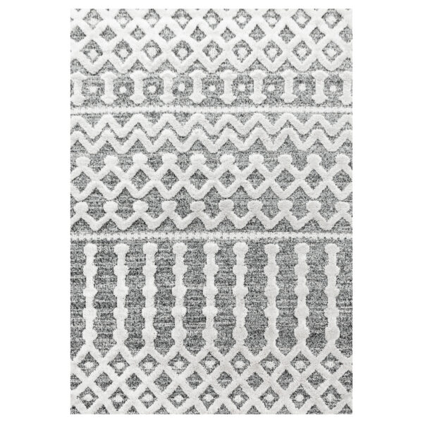 Pisa Vloerkleed – Grijs – Azteeks Geïnspireerd – Laagpolig & Modern