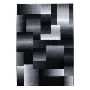 Miami Vloerkleed – Zwart – Laagpolig met Geometrisch Design