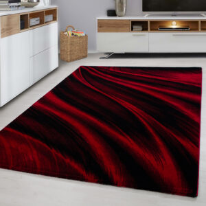 Miami Vloerkleed – Rood – Laagpolig met Golvend Design