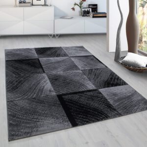 Plus Vloerkleed – Grijs – Patchwork Design – Laagpolig