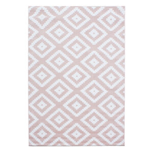 Plus Vloerkleed – Pink – Ruitmotief – Laagpolig & Modern