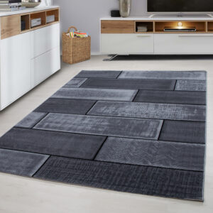 Plus Vloerkleed – Zwart – Steenlook Design – Laagpolig & Industrieel