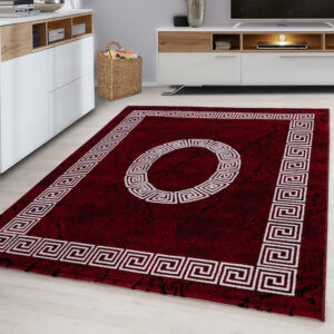 Plus Vloerkleed – Rood – Klassiek Medaillon – Laagpolig & Decoratief