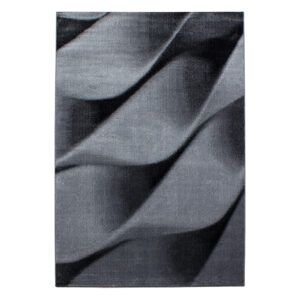 Parma Vloerkleed – Zwart Golvend – Laagpolig & Modern Design