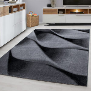 Parma Vloerkleed – Zwart Golvend – Laagpolig & Modern Design
