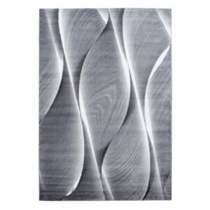 Parma Vloerkleed – Zwarte Curve – Laagpolig & Modern Design