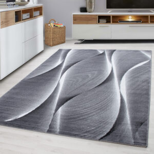 Parma Vloerkleed – Zwarte Curve – Laagpolig & Modern Design