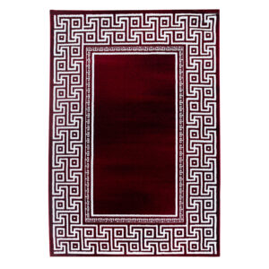 Parma Vloerkleed – Rood Klassiek Randmotief – Laagpolig & Modern Design