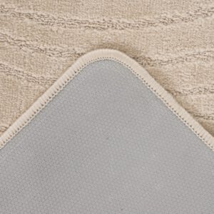 Bari badset 50×120 cm – Beige met ton-sur-ton structuur