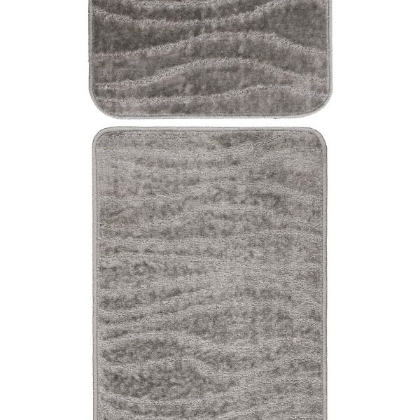 Bari badset 50×120 cm – Zilvergrijs met ton-sur-ton structuur