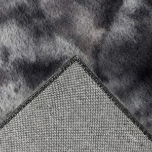 Bolero Vloerkleed – Antraciet – Tie-Dye Design – Fluffy & Hoogpolig