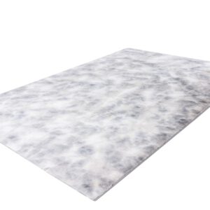Bolero Vloerkleed – Zilver/grijs – Tie-Dye Design – Fluffy & Hoogpolig