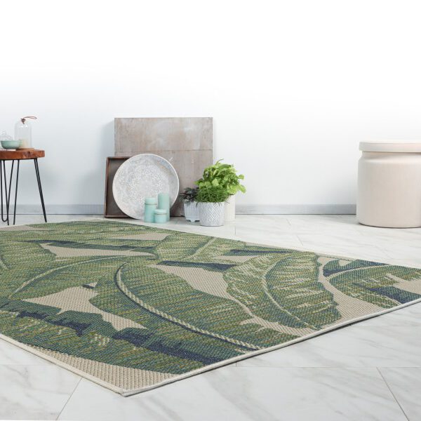 Capri Green Jungle – Binnen- & Buitenkleed – Tropisch Bladmotief