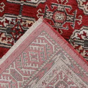Dakar Vloerkleed – Rood – Oosters Design met Gedetailleerde Rand