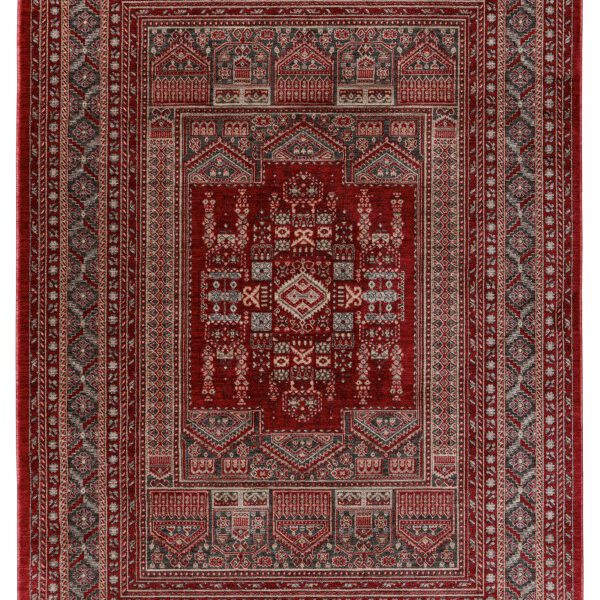 Dakar Vloerkleed – Rood – Laagpolig met Traditioneel Middenmedaillon