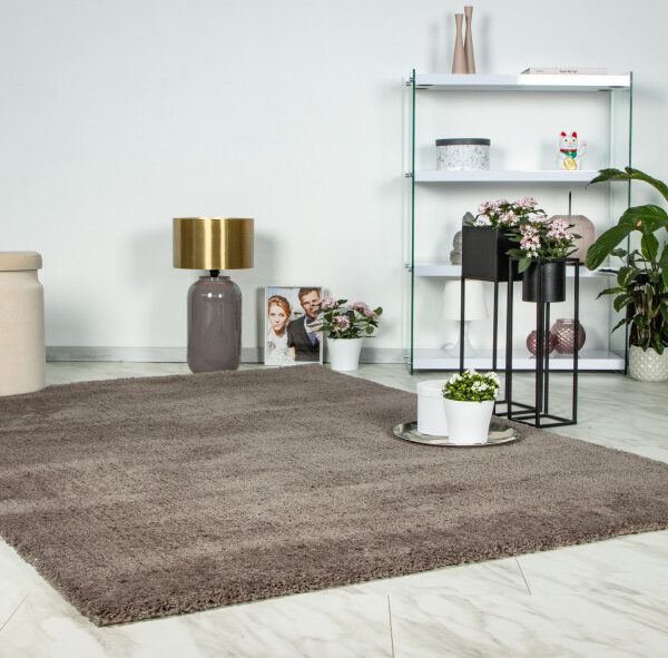 Hoogpolig vloerkleed Dream – Taupe, hoogpolig en heerlijk zacht