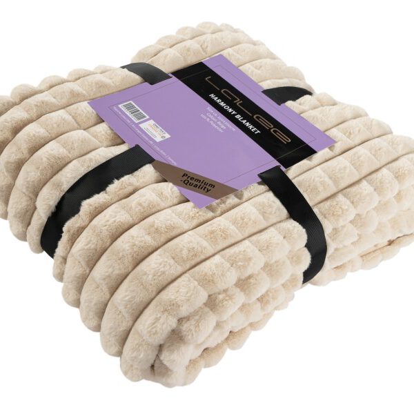 Harmony deken – Beige met gewatteerde structuur en heerlijk zacht