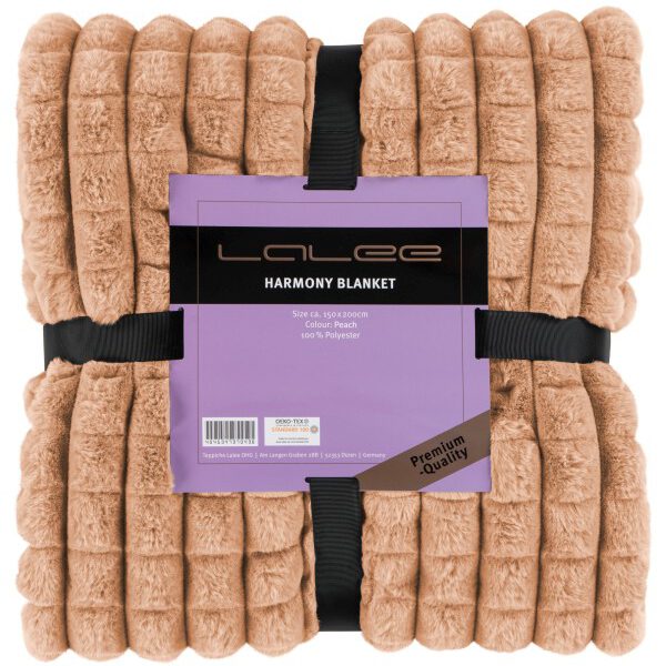 Harmony deken – Perzik met gewatteerde structuur en heerlijk zacht