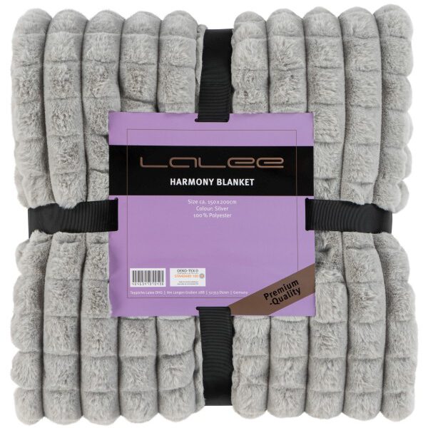 Harmony deken – Zilvergrijs met gewatteerde structuur en heerlijk zacht