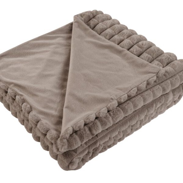 Harmony deken – Taupe met gewatteerde structuur en heerlijk zacht