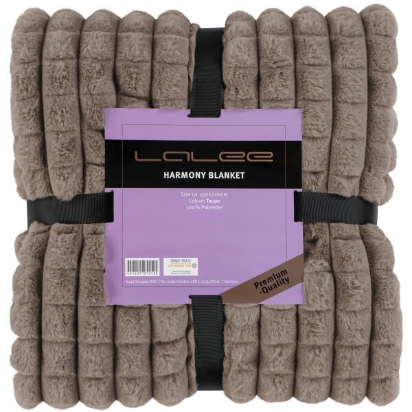 Harmony deken – Taupe met gewatteerde structuur en heerlijk zacht