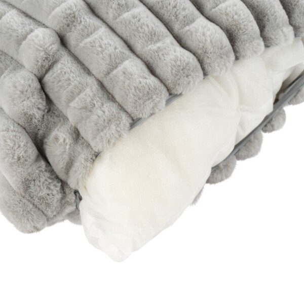 Harmony kussen – Zilvergrijs met gewatteerde structuur en heerlijk zacht