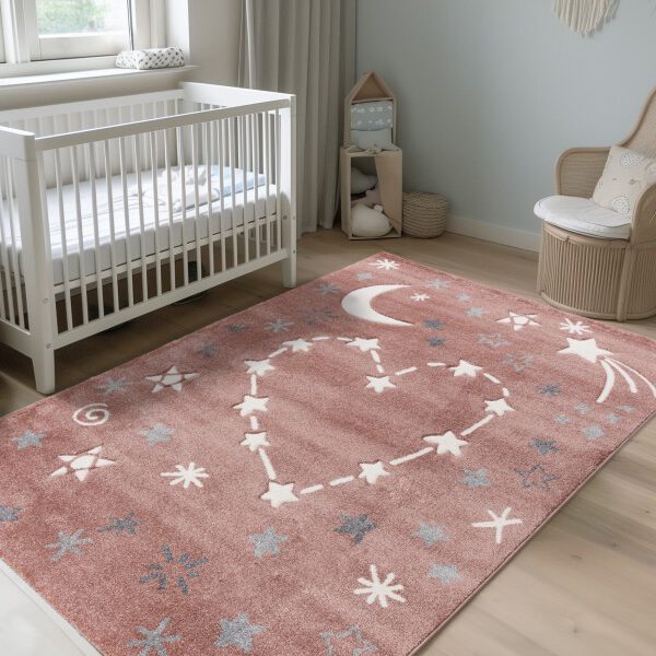 Happy Kinderkleed – Hartjes & Maan – Roze – Laagpolig & Antiallergisch