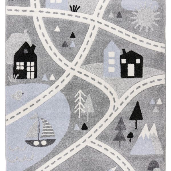 Happy Kinderkleed – Verkeersroute – Zilver – Laagpolig & Antiallergisch