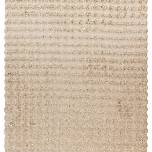 Hoogpolig vloerkleed Harmony – Beige met zachte ribbelstructuur