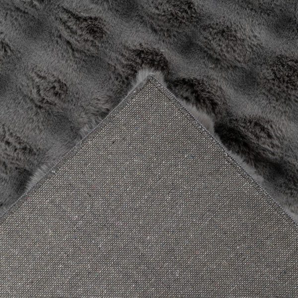 Hoogpolig vloerkleed Harmony – Antraciet met zachte ribbelstructuur