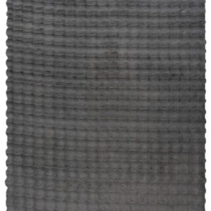 Hoogpolig vloerkleed Harmony – Antraciet met zachte ribbelstructuur