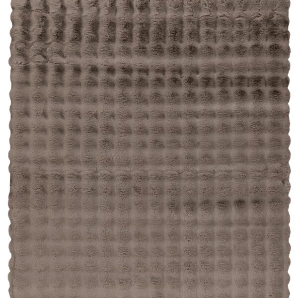 Hoogpolig vloerkleed Harmony – Taupe met zachte ribbelstructuur