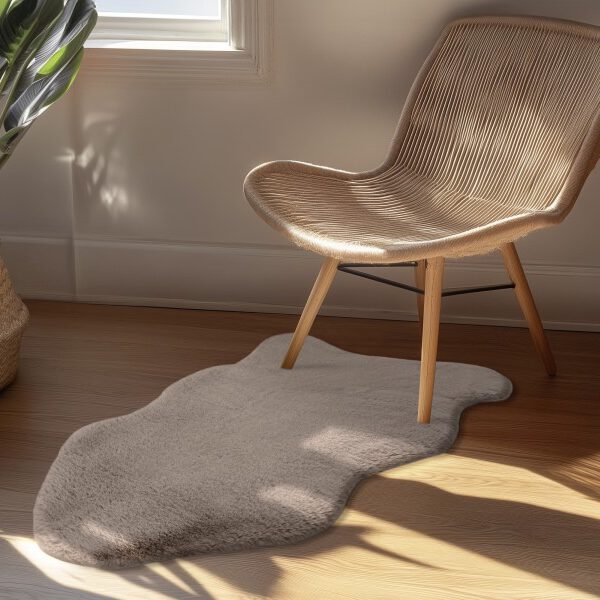 Heaven Shape vloerkleed – Taupe – hoogpolig en fluweelzacht met speelse vachtvorm