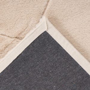Hoogpolig vloerkleed Impulse – Beige met zacht ruitpatroon en fluwelige glans