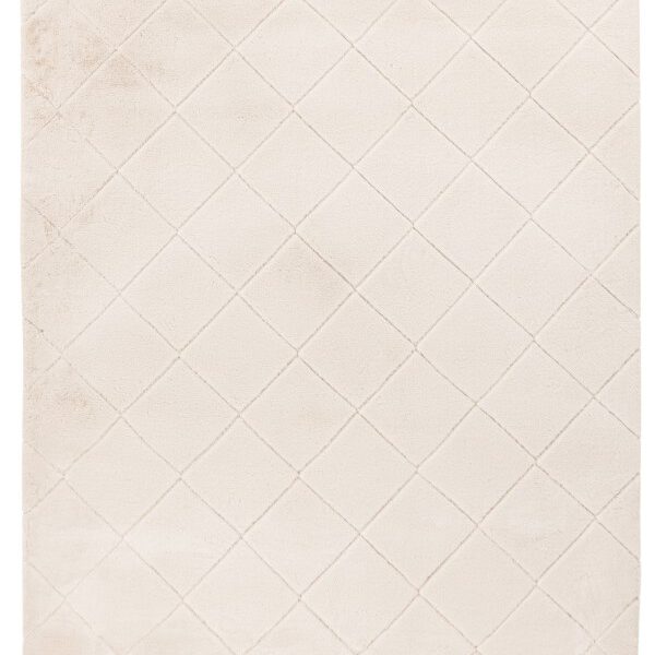 Hoogpolig vloerkleed Impulse – Ivory met elegante uitstraling en fijn ruitpatroon