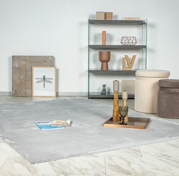 Wasbaar vloerkleed Loft – Zilvergrijs met elegante, koele ondertoon