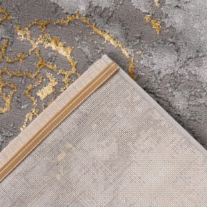 Marmaris Vloerkleed – Goud – Marmerlook Design – Modern & Laagpolig