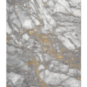 Marmaris Vloerkleed – Goud – Marmerlook Design – Modern & Laagpolig