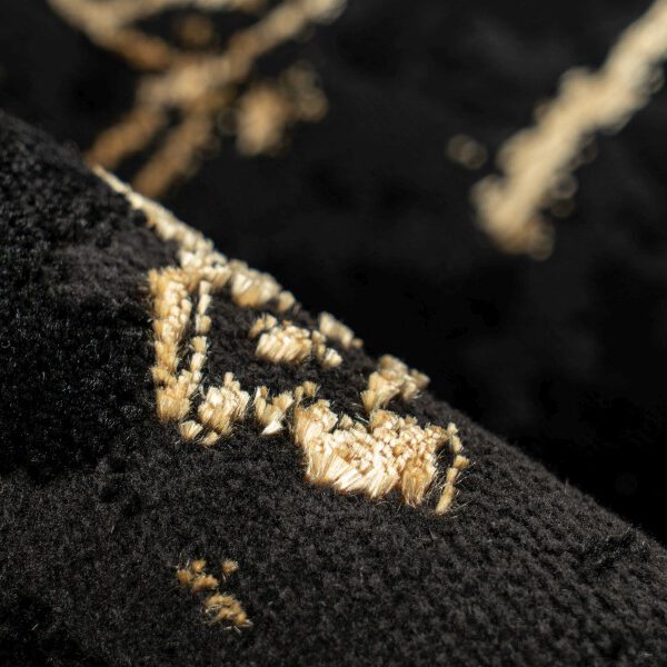 Marmaris Vloerkleed – Zwart/Goud – Marmerlook Design – Modern & Laagpolig