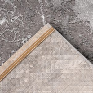 Marmaris Vloerkleed – Grijs – Marmerlook Design – Modern & Laagpolig