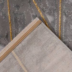 Marmaris Vloerkleed – Goud/Zilver – Marmerlook Design – Modern & Laagpolig