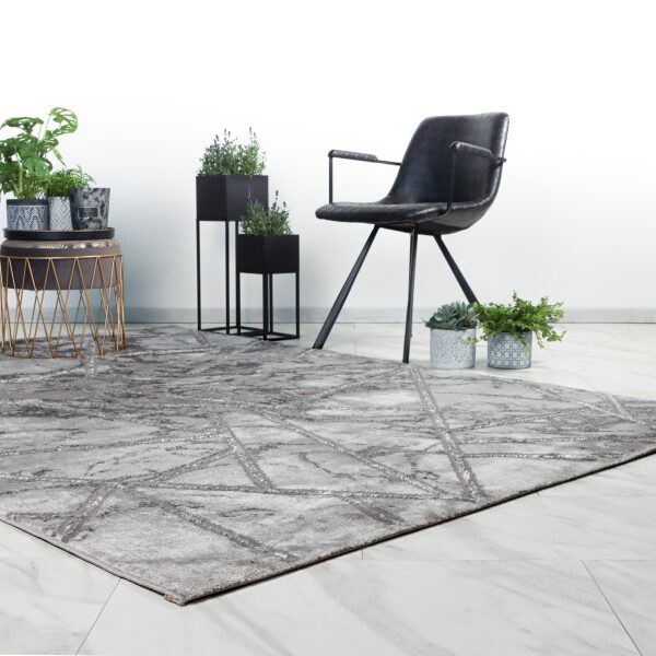 Marmaris Vloerkleed – Goud/Grijs – Marmerlook Design – Modern & Laagpolig