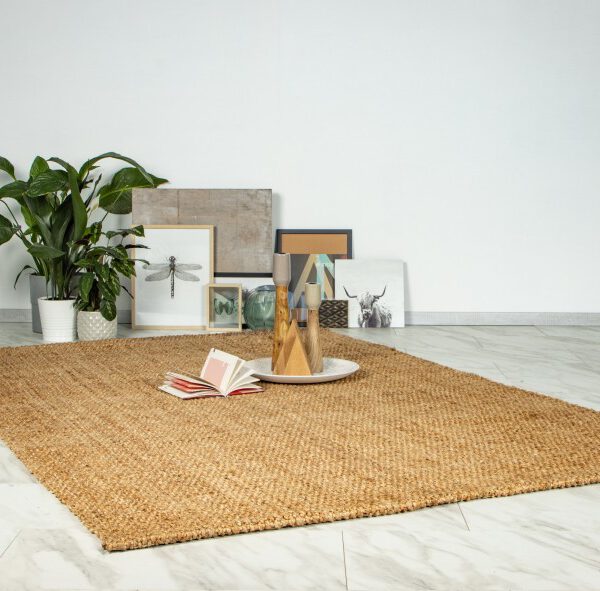 Natura Vloerkleed – Naturel Ruitpatroon – Natuurlijke Look – Laagpolig & Stevig