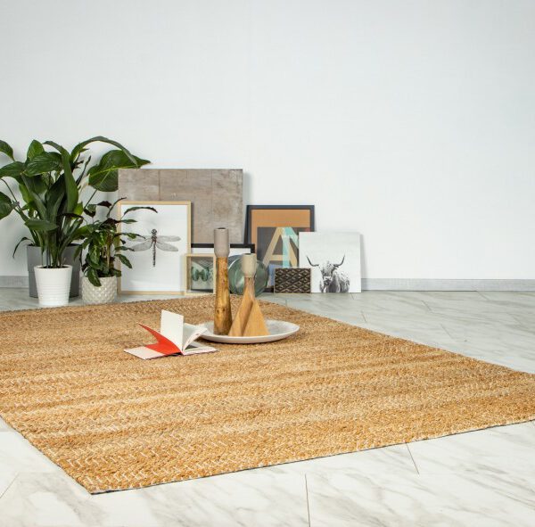 Natura Vloerkleed – Naturel Blokstructuur – Natuurlijke Sisal-look – Voor Binnen & Buiten