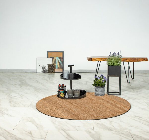 Natura Vloerkleed – Rond – Naturel Effengeweven – Minimalistisch & Tijdloos – Laagpolig