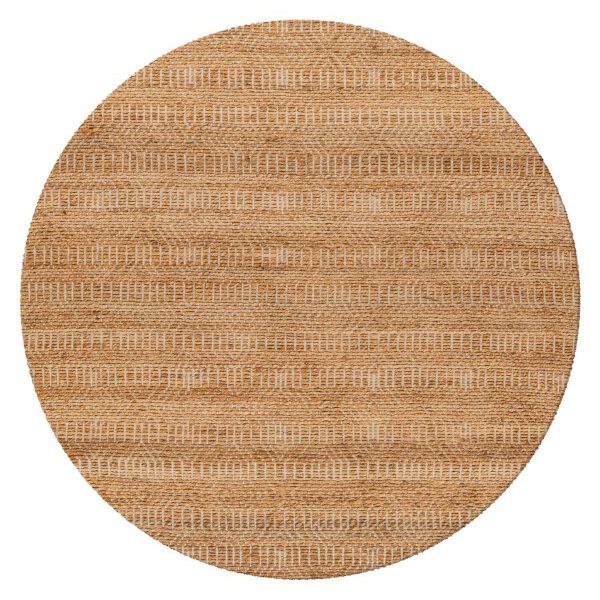 Natura Vloerkleed – Rond – Naturel Blokstructuur – Natuurlijke Sisal-look