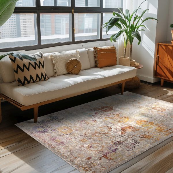 Picasso Feraghan – Vintage – Laagpolig Vloerkleed – Multi / Beige