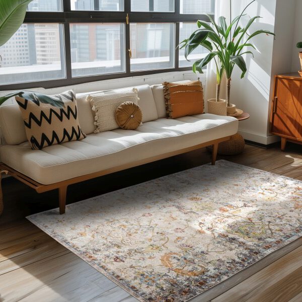 Picasso Sarough – Laagpolig – Vintage Vloerkleed – Creme / Beige