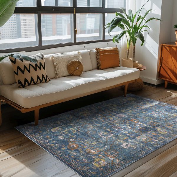 Picasso Sarough – Vintage – Laagpolig Vloerkleed – Blauw