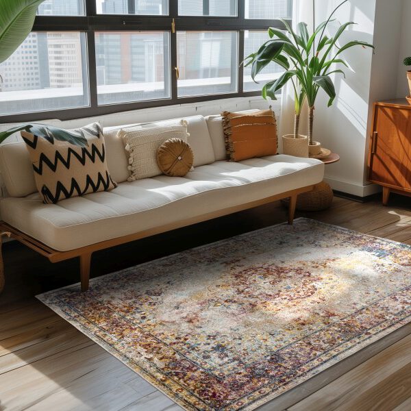 Picasso Keshan – Vintage – Laagpolig Vloerkleed – Multi / Beige